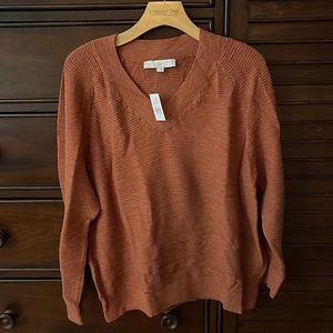 LOFT V NECK SWEATER NWT S